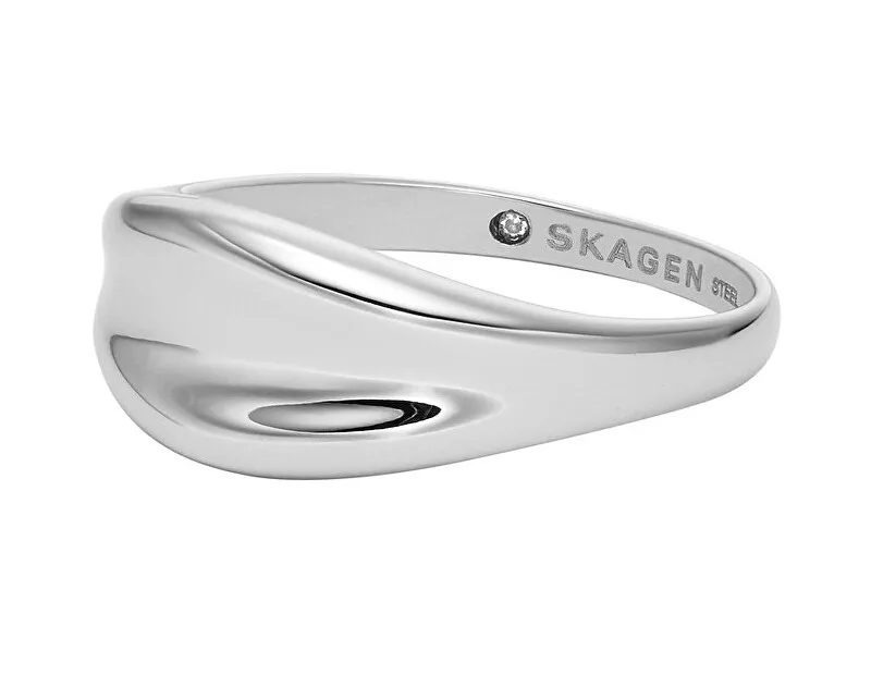 Skagen Anello moderno in acciaio per donna Anja Pebble SKJ1850040 - Diametro: 53 mm donna