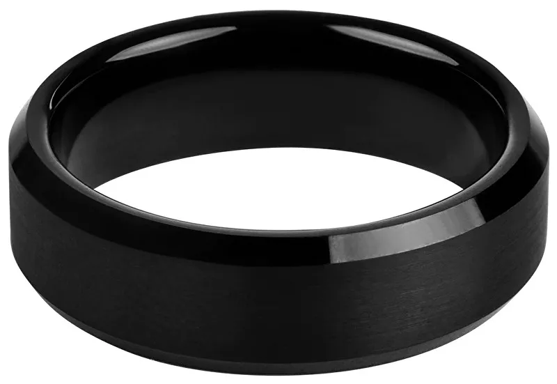 Troli Anello in acciaio nero - Diametro: 70 mm uomo