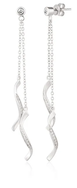 Modesi Orecchini lunghi in argento con zirconi M23053 donna