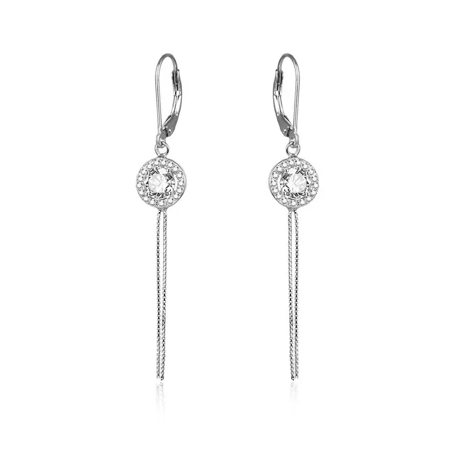 Beneto Orecchini lunghi in argento con zirconi AGUC1977 donna