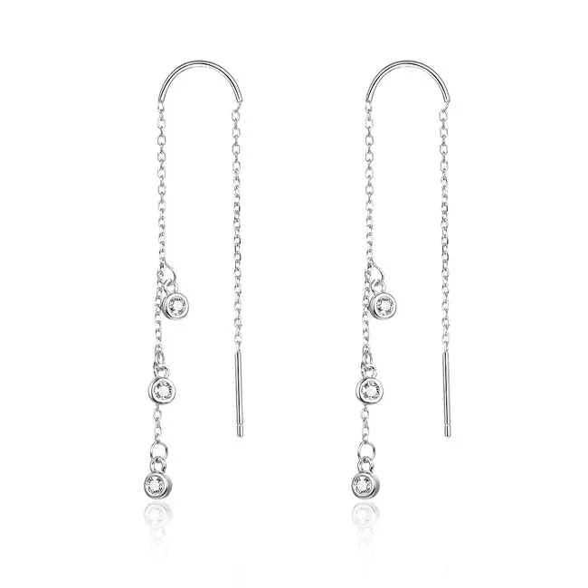 Beneto Orecchini lunghi in argento con zirconi AGUV1979 donna
