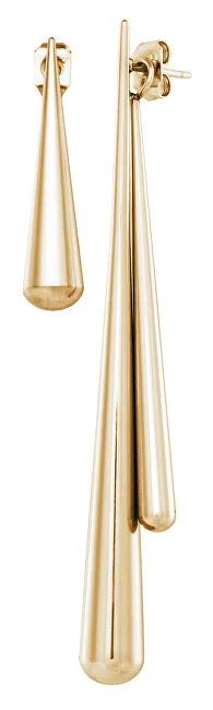 Troli Eleganti orecchini in acciaio placcato oro 3 in 1 donna