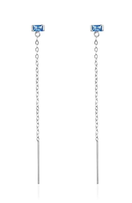 Agato Orecchini lunghi in argento con zirconi blu AGT-E076PBL donna