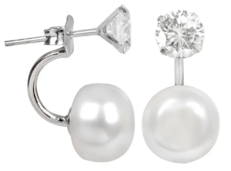 JwL Luxury Pearls Orecchini originali con vera perla e cristallo 2in1 JL0059 donna