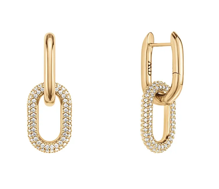 Daniel Wellington Orecchini di lusso placcati oro 2 in 1 Crystal Link DW00400594 donna