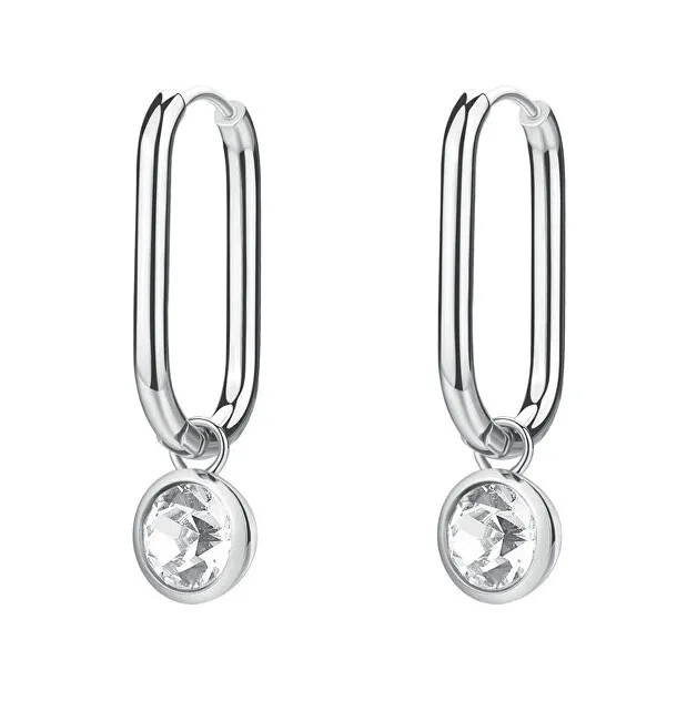 Brosway Orecchini ovali in acciaio 2in1 con cristallo Symphonia BYM193 donna