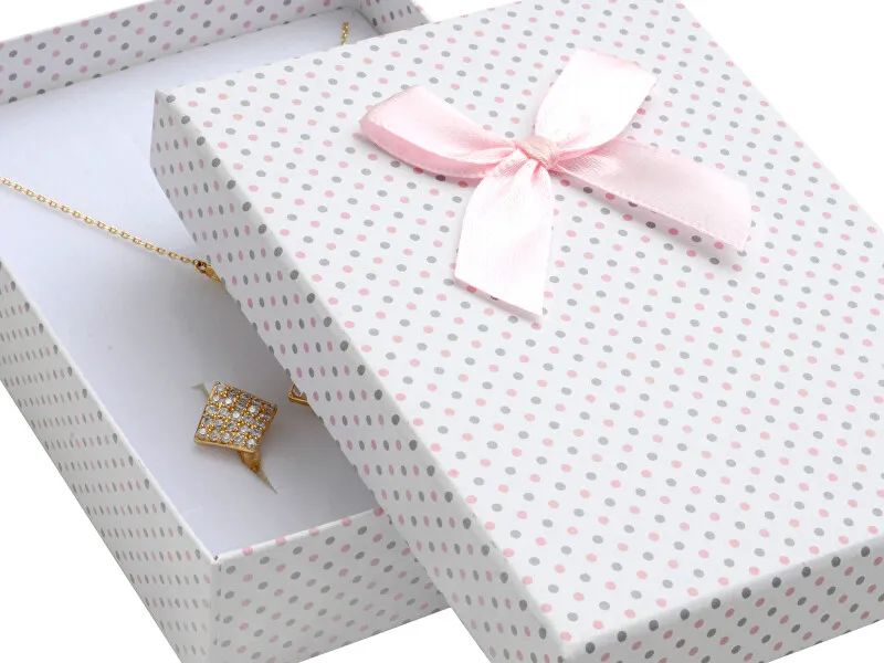 JK Box Scatola a pois per set di gioielli KK-8 / A1 / A6 donna