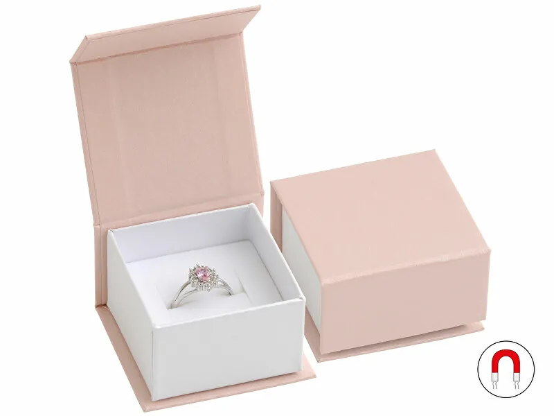JK Box Scatola regalo rosa cipria per anello o orecchini VG-3 / A5 / A1 donna