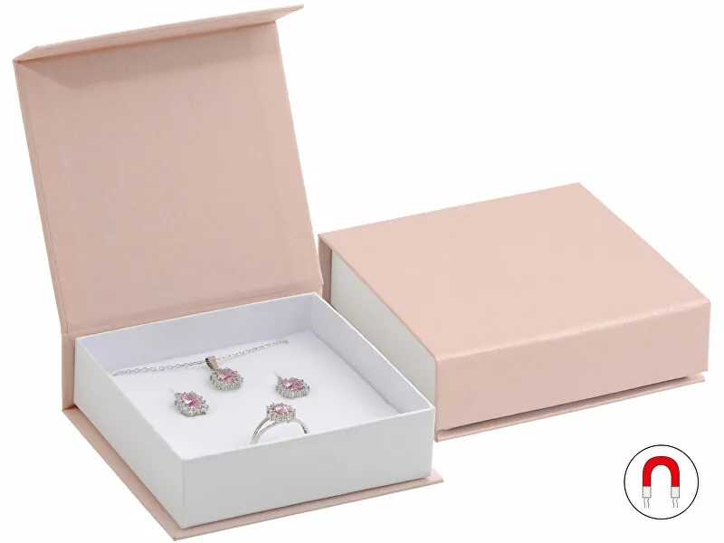 JK Box Scatola regalo rosa cipria per set di gioielli VG-5 / A5 / A1 donna