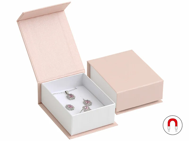 JK Box Scatola regalo rosa cipria per set di gioielli VG-6 / A5 / A1 donna