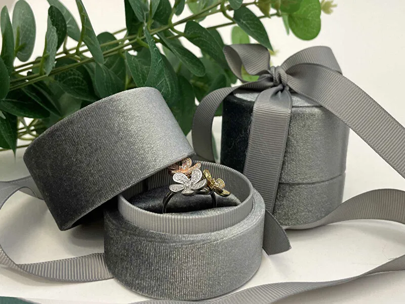 JK Box LTR-3/P/A3 Scatola regalo con anello a nastro grigio unisex