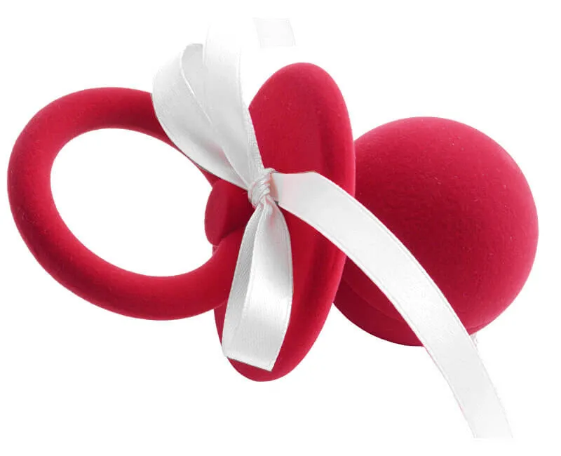 JK Box Scatola regalo rossa con nastro bianco Ciuccio FU-217/A7 unisex