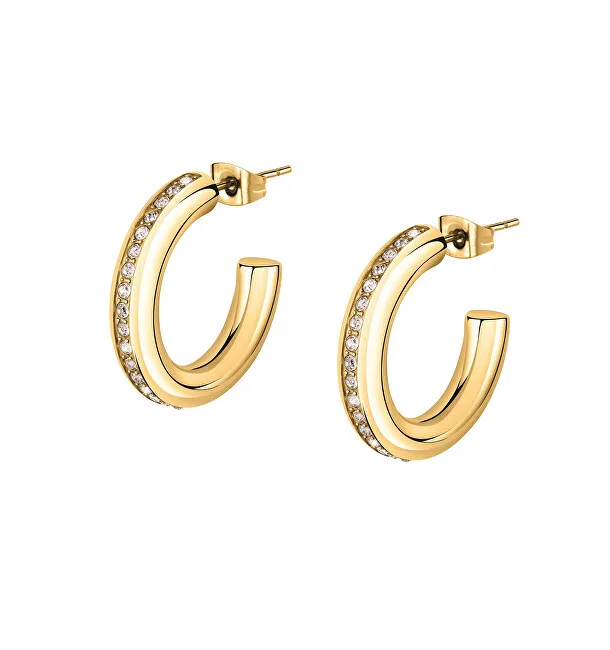 Morellato Orecchini di lusso placcati in oro con cristilla trasparente Creolo SAVN01 donna