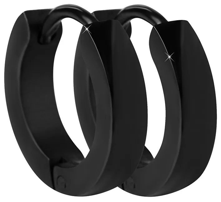 Troli Orecchini ad anello in acciaio nero donna
