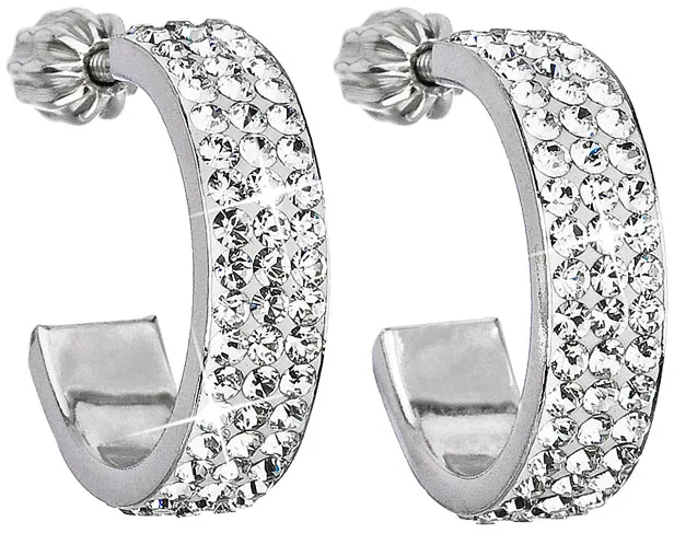 Evolution Group Orecchini in argento semicerchi 31119.1 cristallo donna