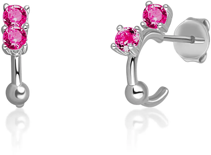 JVD Orecchini a cerchio in argento con zirconi fucsia SVLE0701XH2R100 donna