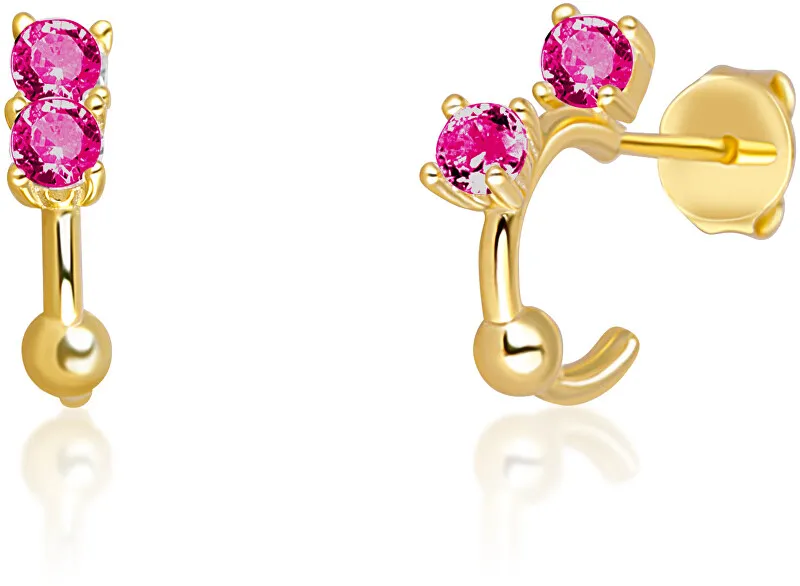 JV OrecchiniD placcati oro con anelli in argento con zirconi fucsia SVLE0701XH2GR00 donna