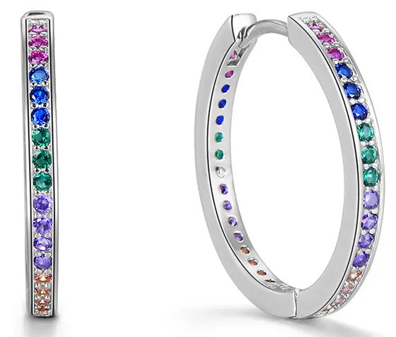 Beneto Orecchini rotondi in argento con zirconi AGUC2236 donna