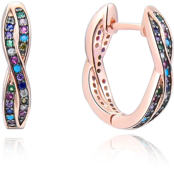 Orecchini Beneto Bellissimi in argento placcato oro con zirconi AGUC2252-ROSE donna