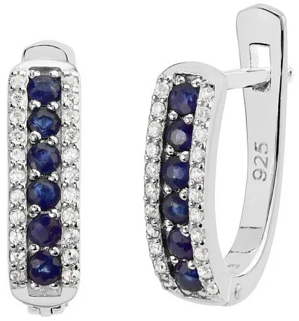 Orecchini Silvego in argento con zaffiro sintetico QR12SE donna
