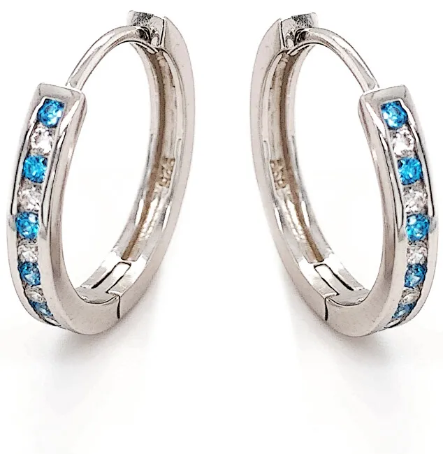 MOISS Orecchini rotondi in argento con zirconi colorati E0000741 donna