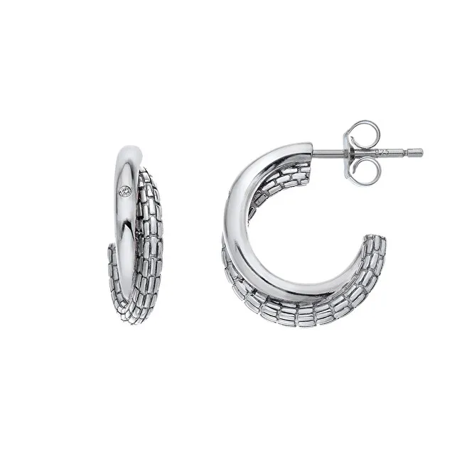 Hot Diamonds Orecchini in argento senza tempo con diamanti intrecciati DE689 donna