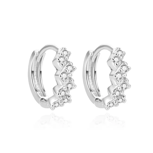 Beneto Orecchini rotondi scintillanti in argento con zirconi AGUC2122L donna