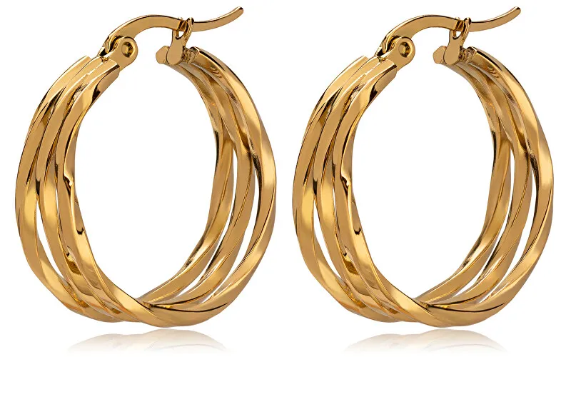Troli Orecchini e cerchio placcati oro senza tempo sTO3697 donna