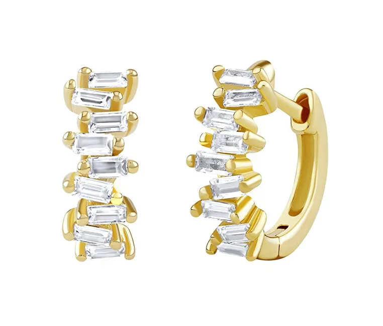 Silvego Orecchini a cerchio Bernie placcati in argento/oro con zirconi brillanti DCC1541EWGP donna