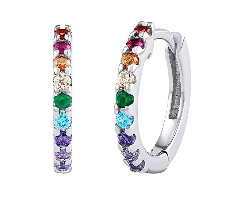 Silvego Orecchini a cerchio Daymen in argento con zirconi brillanti DCC20480EC donna