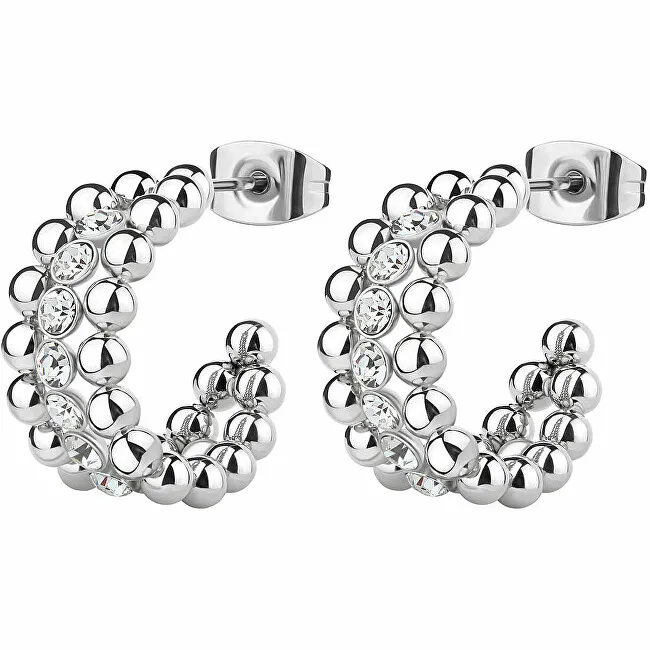 Brosway Orecchini moderni in acciaio con cristilla Perfect BPC24 donna