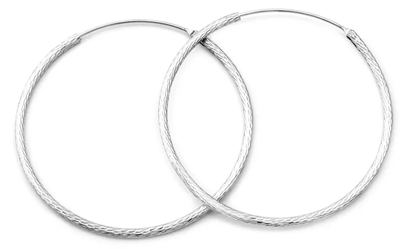 Beneto Orecchini rotondi in argento scintillante AGUC1240 - Diametro: 4,5 centimetri donna