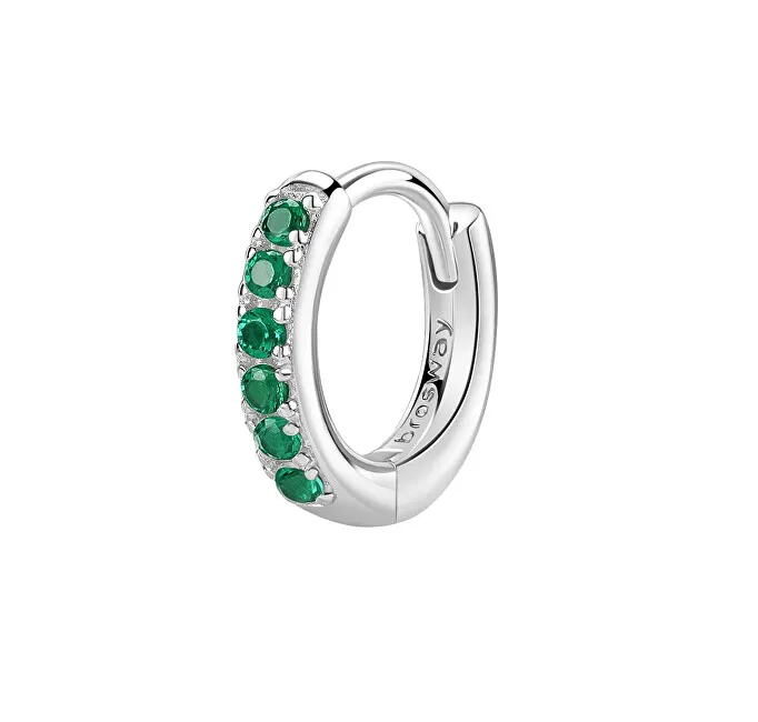 Brosway Orecchino singolo a cerchio in argento Fancy Life Green FLG80 donna