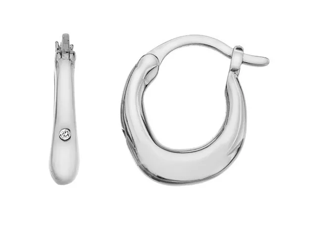 Hot Diamonds Orecchini Huggies in argento con diamanti DE693 donna