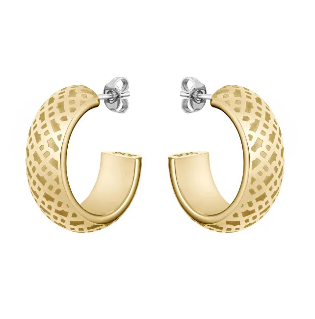 Hugo Boss Eleganti orecchini a cerchio placcati in oro 1580566 donna