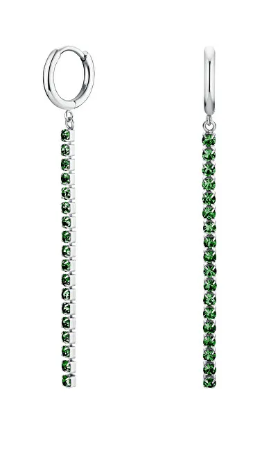 Rosefield Deliziosi orecchini in acciaio con cristilla verde Tennis JETES-J926 donna