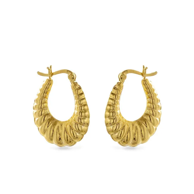 AGAIN Gioielli Orecchini a cerchio placcati in oro moda AJNS0065 donna