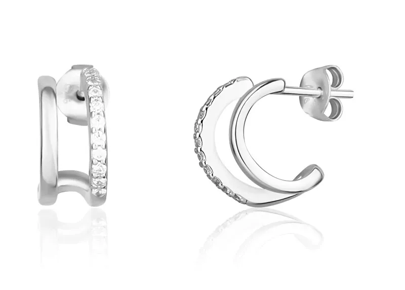 JVD Deliziosi orecchini a cerchio in argento con zirconi SVLE1623X61BI00 donna