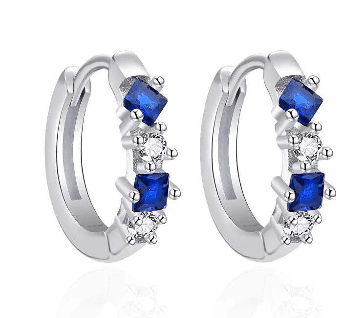 Agato Bellissimi orecchini a cerchio in argento con zirconi AGT-E130KWBL donna