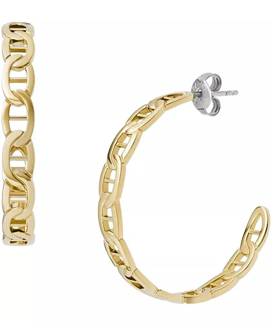 Fossil Orecchini e cerchio placcati oro Heritage D-Link JF04781710 donna