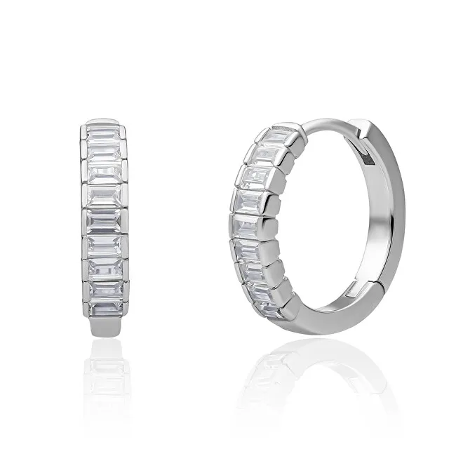 Sparkling Orecchini a cerchio in argento con zirconi cubici EAS23 donna