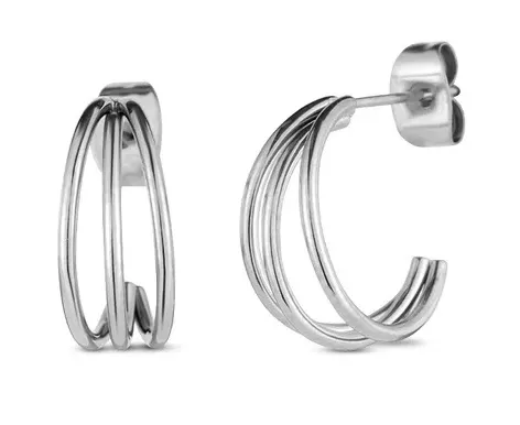 Vuch Eleganti orecchini a cerchio in acciaio Elegy Silver donna