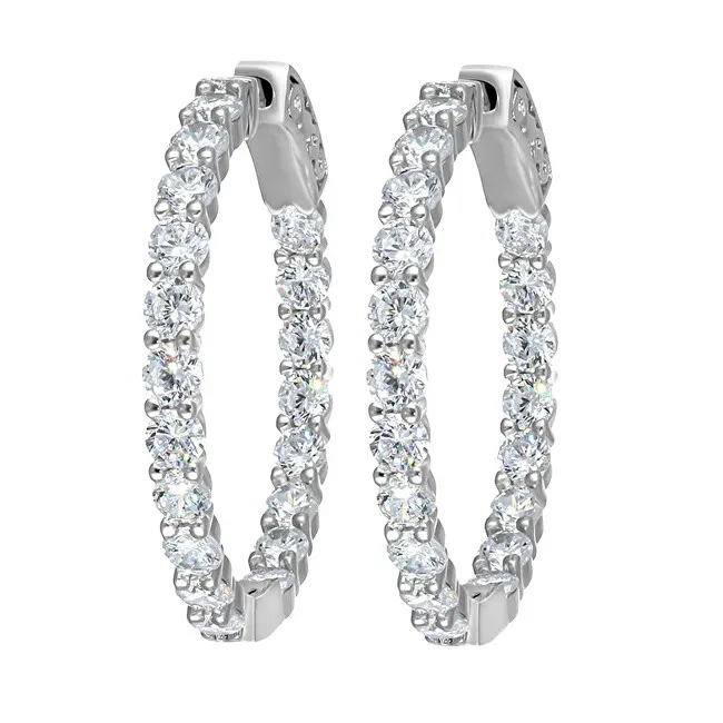 CRYSTAlp Orecchini a cerchio con cristilla trasparente Tennis 42336.R donna