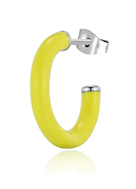 S'Agapõ Orecchino singolo tondo con smalto giallo Vibes SVB44 donna