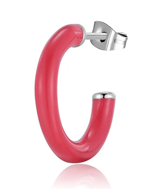 S'Agapõ Orecchino singolo tondo con smalto rosso Vibes SVB41 donna