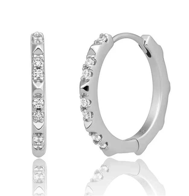 Sparkling Orecchini a cerchio in argento con zirconi cubici EAS31 donna