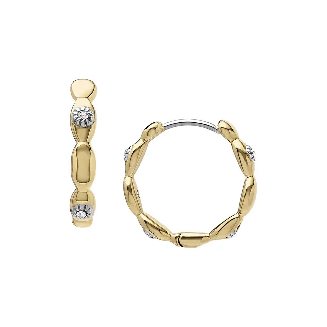 Fossil Orecchini a cerchio placcati in oro abbinati Evil Eye JF04795710 donna