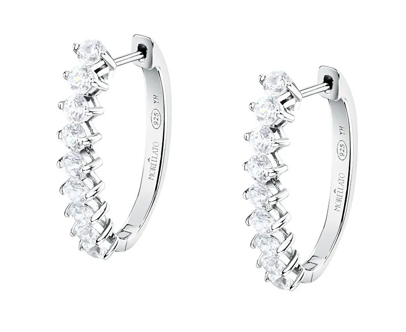 Morellato Orecchini ovali in argento con zirconi cubici Tesori SAIW265 donna