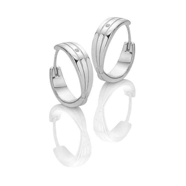 Hot Diamonds Orecchini a cerchio di lusso in argento con diamanti Trio DE840 donna