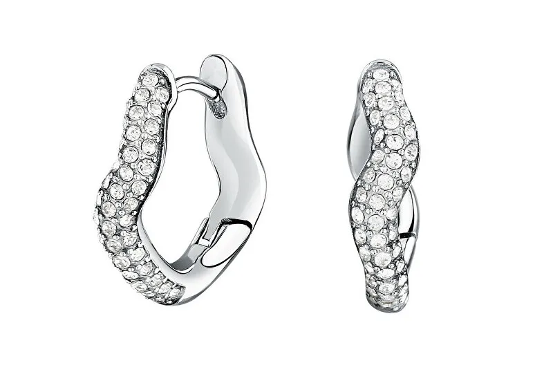 Morellato Orecchini ondulati in acciaio con cristalli Design SAYP10 donna